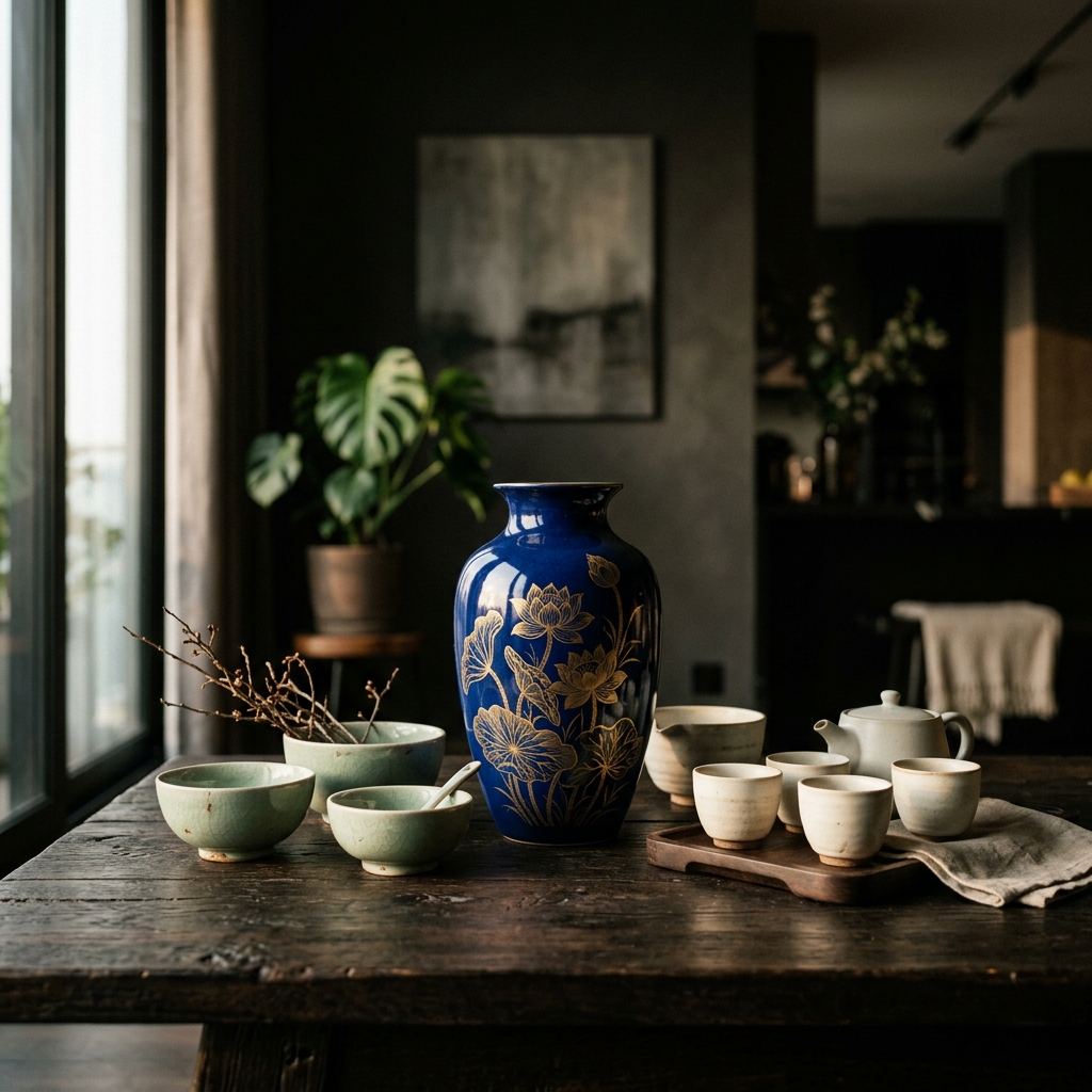 Cách chọn bình gốm cho phòng khách